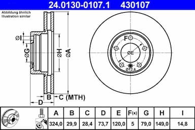 Bremžu diski ATE 24.0130-0107.1 1