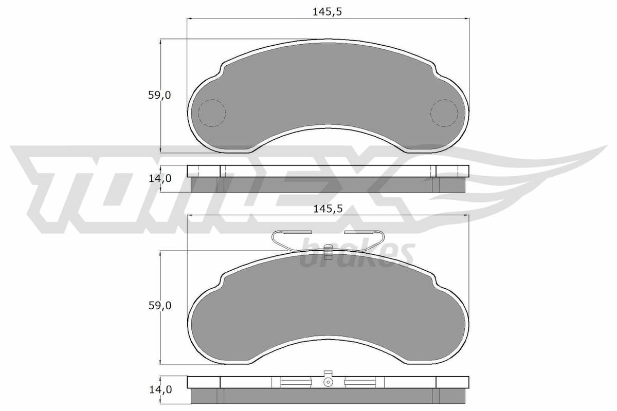 Bremžu uzliku kompl., Disku bremzes TOMEX Brakes TX 11-14 1