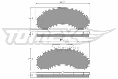 Bremžu uzliku kompl., Disku bremzes TOMEX Brakes TX 11-14 1