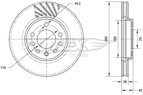 Bremžu diski TOMEX Brakes TX 70-11 1