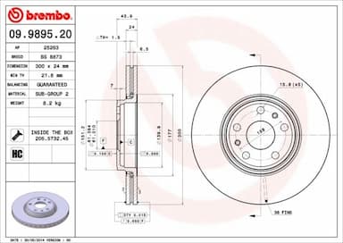 Bremžu diski BREMBO 09.9895.20 1