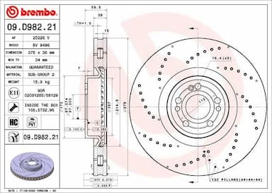 Bremžu diski BREMBO 09.D982.21 1