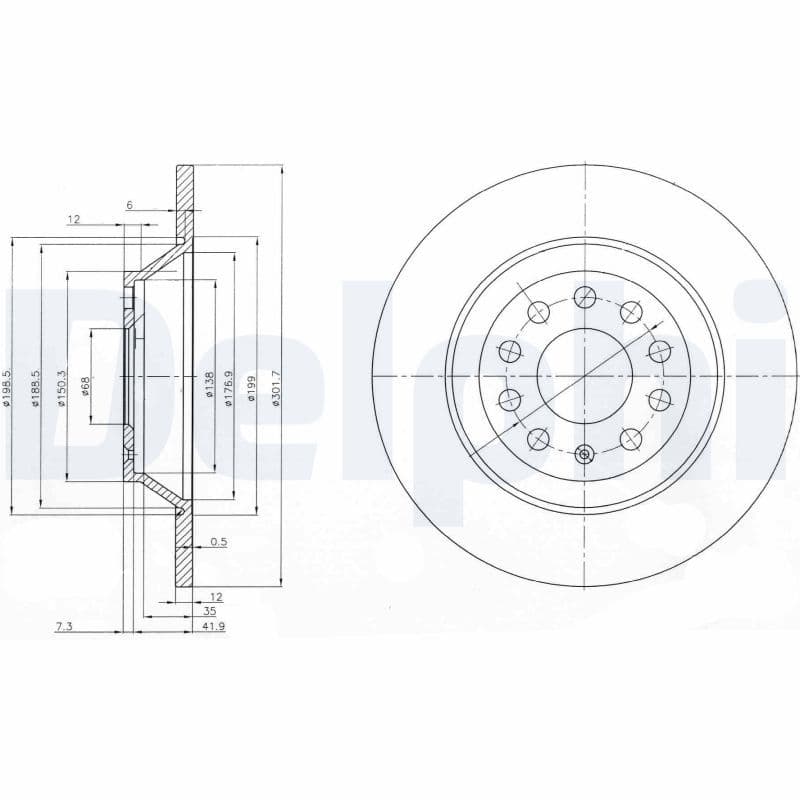 Bremžu diski DELPHI BG3956C 1