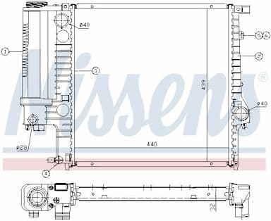 Radiators, Motora dzesēšanas sistēma NISSENS 60623A 5