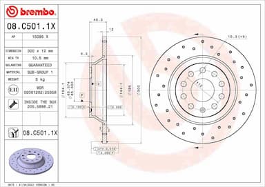 Bremžu diski BREMBO 08.C501.1X 1