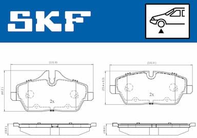 Bremžu uzliku kompl., Disku bremzes SKF VKBP 80079 2