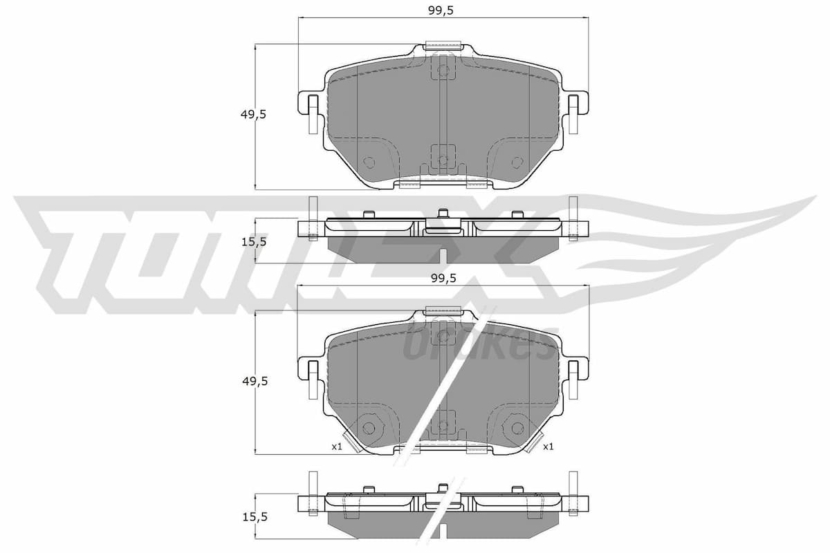 Bremžu uzliku kompl., Disku bremzes TOMEX Brakes TX 19-84 1