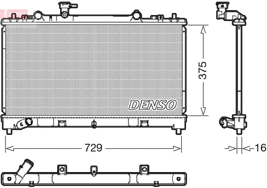 Radiators, Motora dzesēšanas sistēma DENSO DRM44038 1