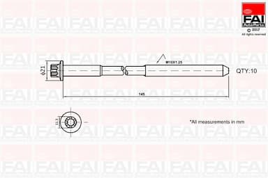 Cilindru galvas skrūvju komplekts FAI AutoParts B1140 1