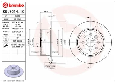 Bremžu diski BREMBO 08.7014.10 1