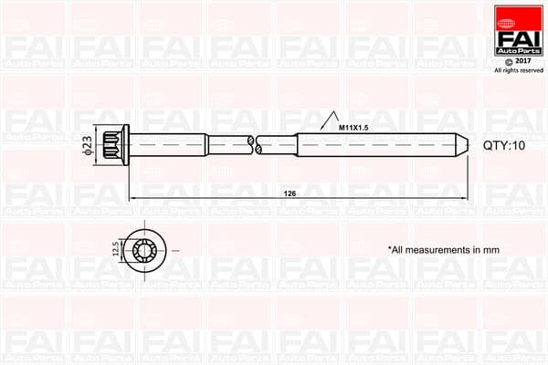 Cilindru galvas skrūvju komplekts FAI AutoParts B1139 1