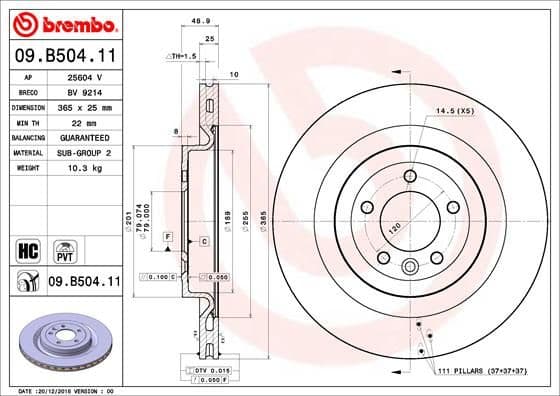 Bremžu diski BREMBO 09.B504.11 1