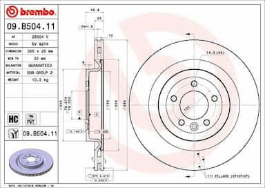 Bremžu diski BREMBO 09.B504.11 1