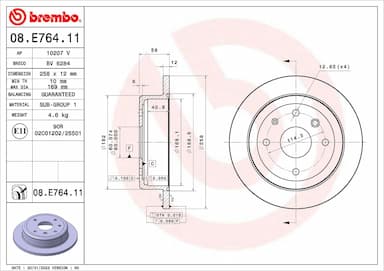 Bremžu diski BREMBO 08.E764.11 1