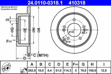 Bremžu diski ATE 24.0110-0318.1 1