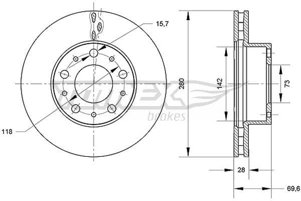 Bremžu diski TOMEX Brakes TX 70-95 1