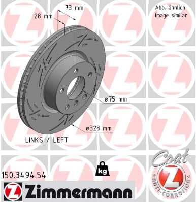 Bremžu diski ZIMMERMANN 150.3494.54 1