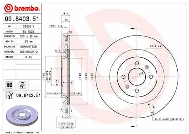 Bremžu diski BREMBO 09.8403.51 1