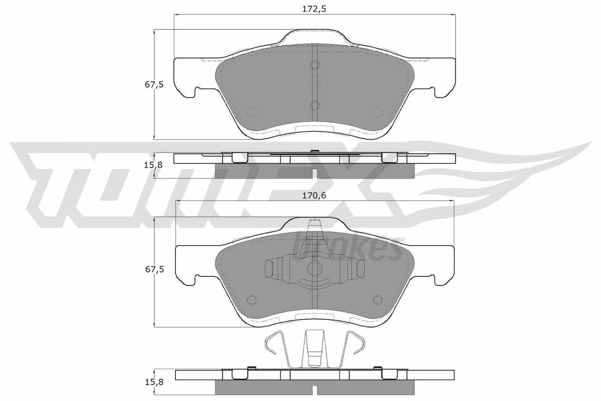 Bremžu uzliku kompl., Disku bremzes TOMEX Brakes TX 18-94 1