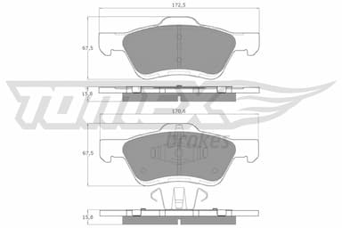 Bremžu uzliku kompl., Disku bremzes TOMEX Brakes TX 18-94 1