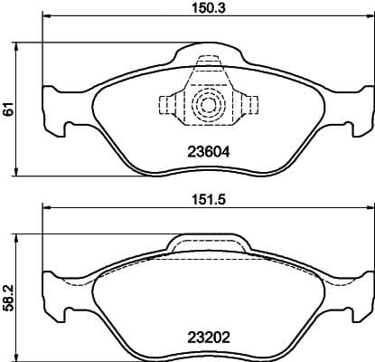 Bremžu uzliku kompl., Disku bremzes HELLA 8DB 355 008-901 1