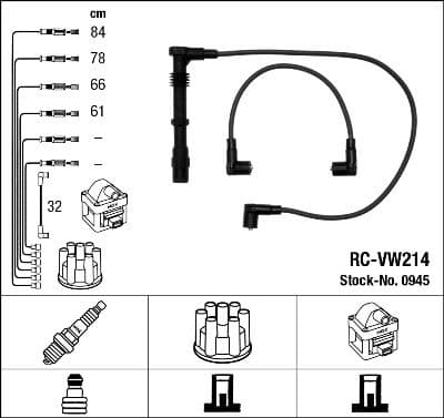 Augstsprieguma vadu komplekts NGK 0945 1