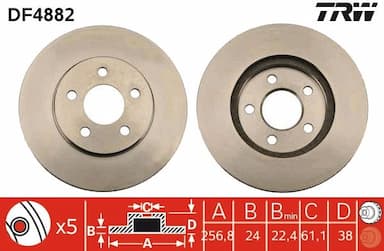 Bremžu diski TRW DF4882 1