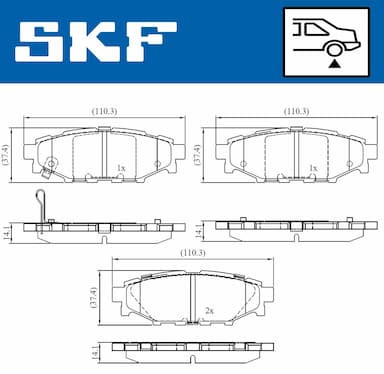 Bremžu uzliku kompl., Disku bremzes SKF VKBP 90357 A 2