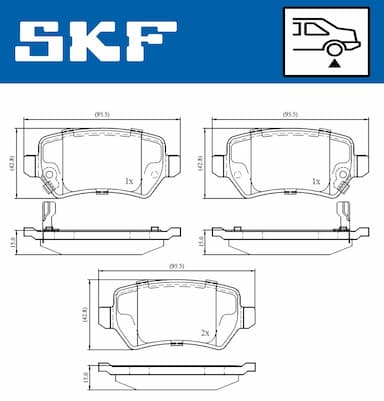 Bremžu uzliku kompl., Disku bremzes SKF VKBP 90338 A 2