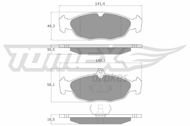 Bremžu uzliku kompl., Disku bremzes TOMEX Brakes TX 10-49 1