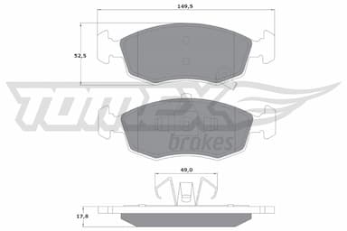 Bremžu uzliku kompl., Disku bremzes TOMEX Brakes TX 16-90 1