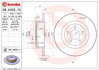 Bremžu diski BREMBO 08.A403.11 1