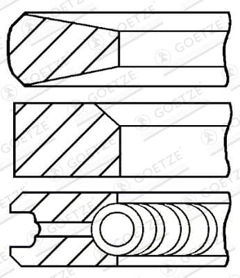 Virzuļa gredzenu komplekts GOETZE ENGINE 08-152900-00 1