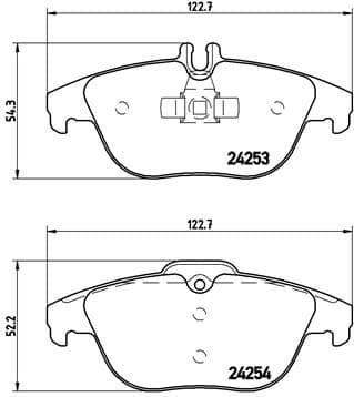 Bremžu uzliku kompl., Disku bremzes BREMBO P 50 068 1