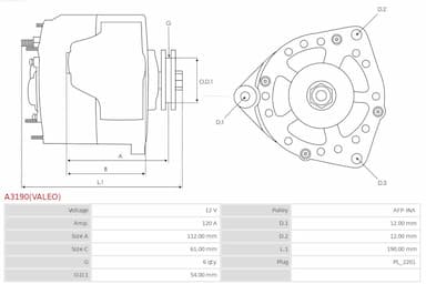 Ģenerators AS-PL A3190(VALEO) 5