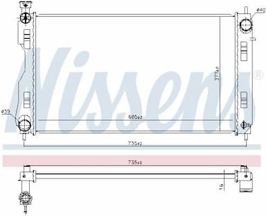 Radiators, Motora dzesēšanas sistēma NISSENS 606844 5