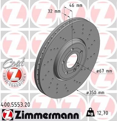 Bremžu diski ZIMMERMANN 400.5553.20 1