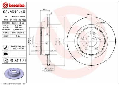 Bremžu diski BREMBO 08.A612.41 1