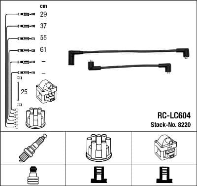 Augstsprieguma vadu komplekts NGK 8220 1