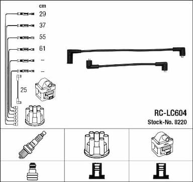 Augstsprieguma vadu komplekts NGK 8220 1