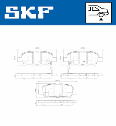 Bremžu uzliku kompl., Disku bremzes SKF VKBP 90204 A 2