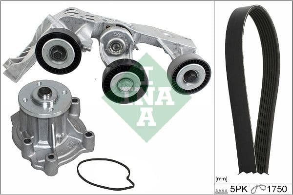 Ūdenssūknis + ķīļrievu siksnas komplekts Schaeffler INA 529 0081 31 1