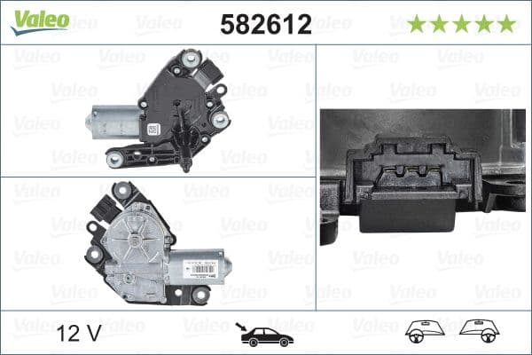 Stikla tīrītāju motors VALEO 582612 1