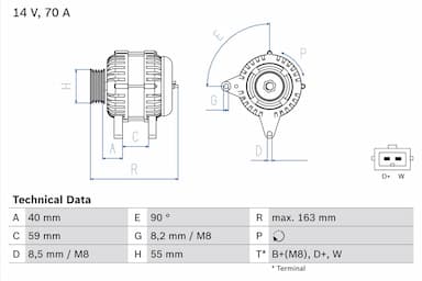 Ģenerators BOSCH 0 986 038 390 1