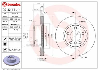 Bremžu diski BREMBO 09.C114.11 1