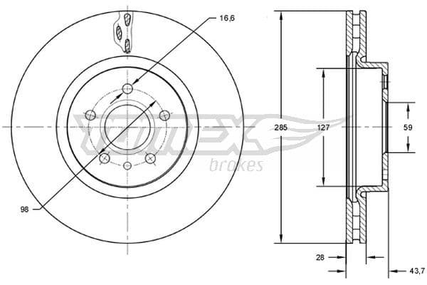 Bremžu diski TOMEX Brakes TX 73-13 1