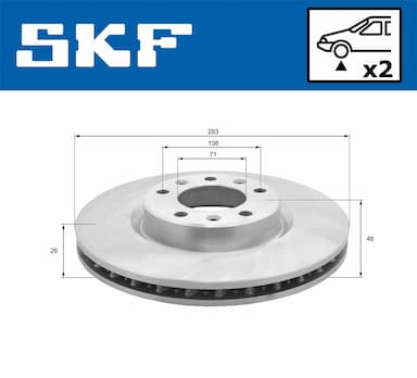 Bremžu diski SKF VKBD 80049 V2 2