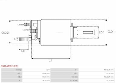 Ievilcējrelejs, Starteris AS-PL SS1048(DELCO) 4