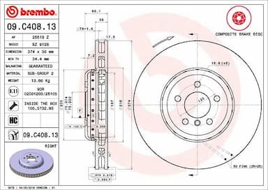 Bremžu diski BREMBO 09.C408.13 1