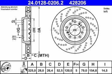 Bremžu diski ATE 24.0128-0206.2 1